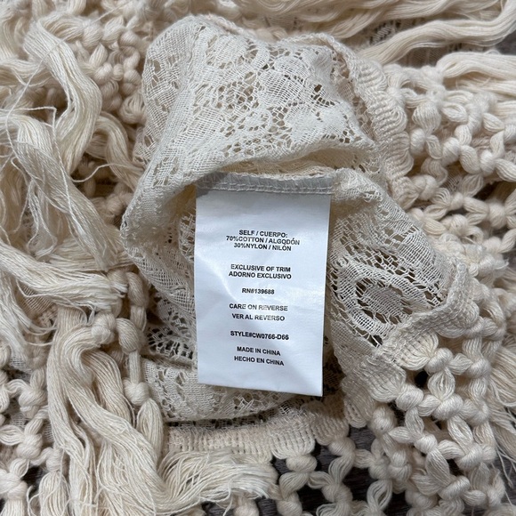 Buckle Chic Lace Fringe Tank Top cotton blend M - Picture 4 of 7